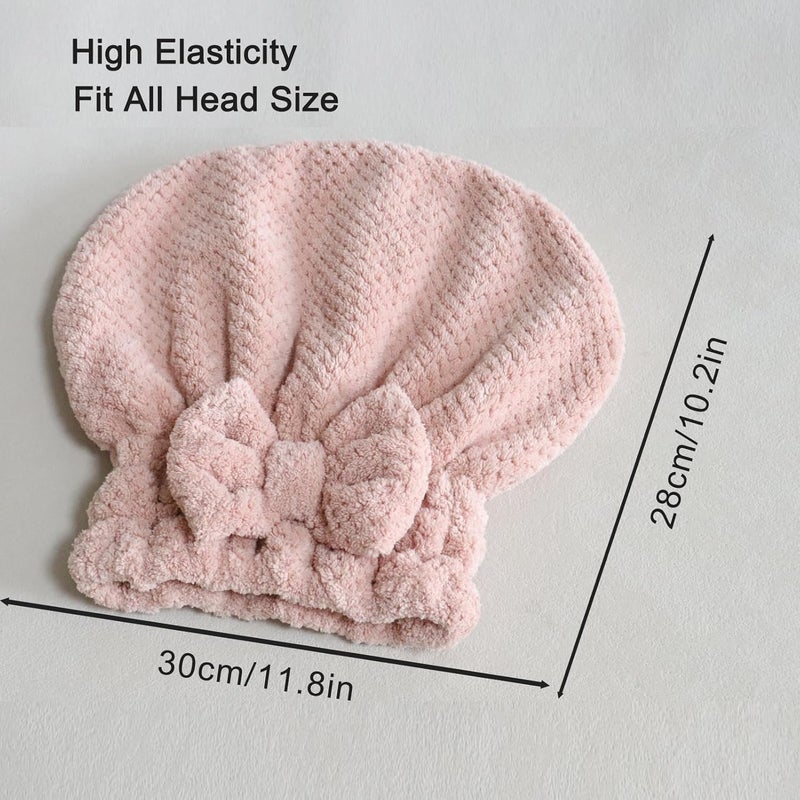 Jseng 3PC Microfiber Hair Towel Caps, Extrame Soft & Ultra Absorbent, Fast Drying Hair Drying Caps Towel Turban Wrap for Wet Hair Women - Image 2
